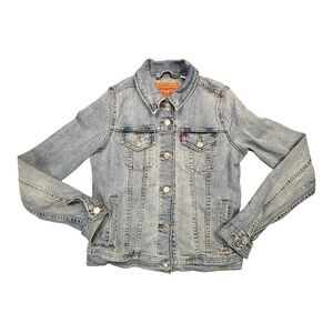 Levi's Original Trucker Jacket Womens Small Light Wash Denim Blue Jean PC9-29945